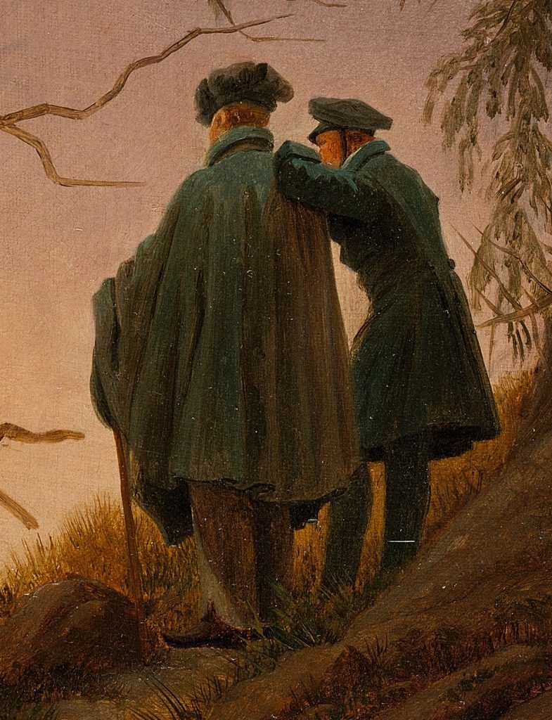 Caspar David Friedrich Two Men Contemplating The Moon