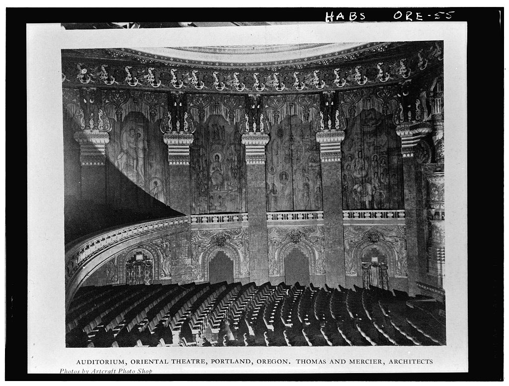 Khmer Revival auditorium of Portland's Oriental Theater.