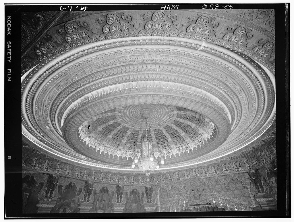Highly ornamented dome of Portland's Oriental Theater.
