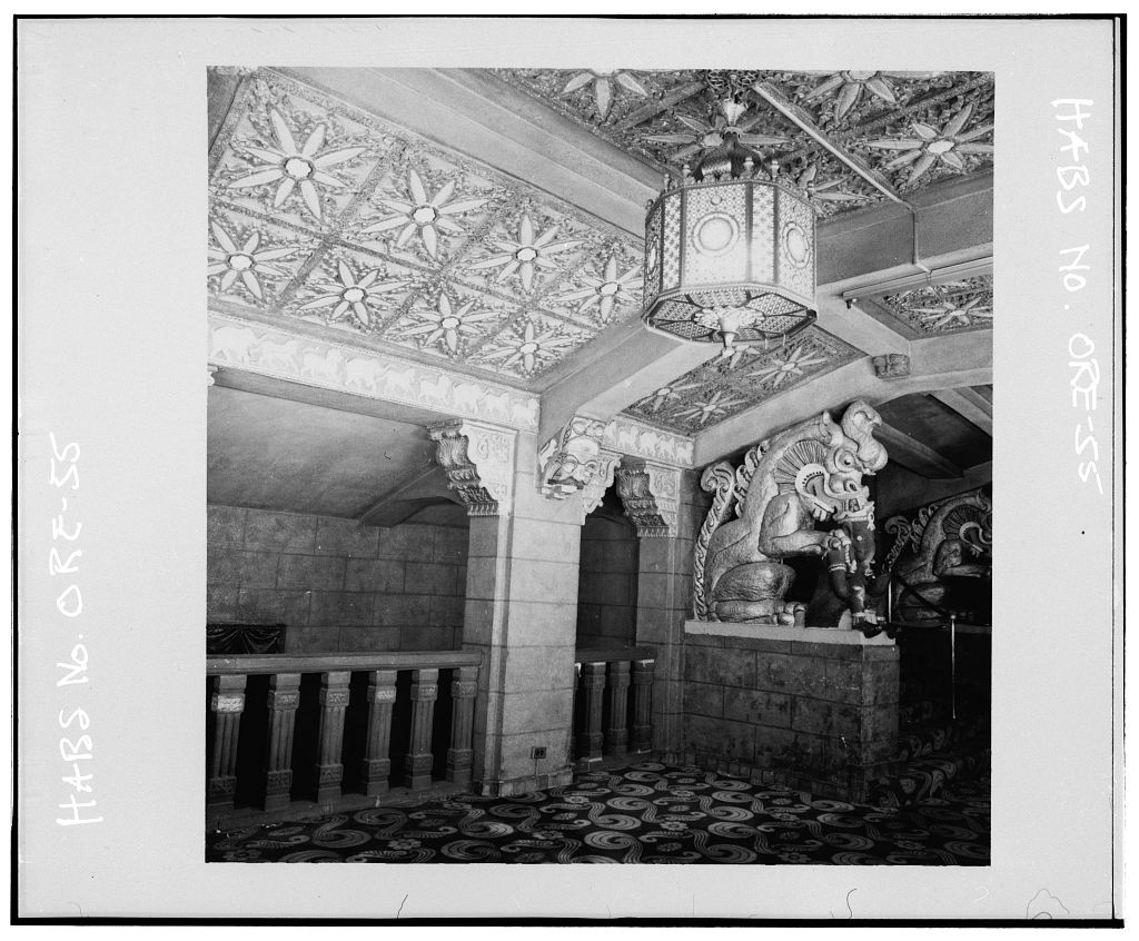 Khmer Revival lobby of Portland's Oriental Theater.