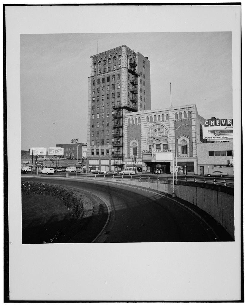 1960's era view of Portland's Oriental Theater & Weatherly Building.