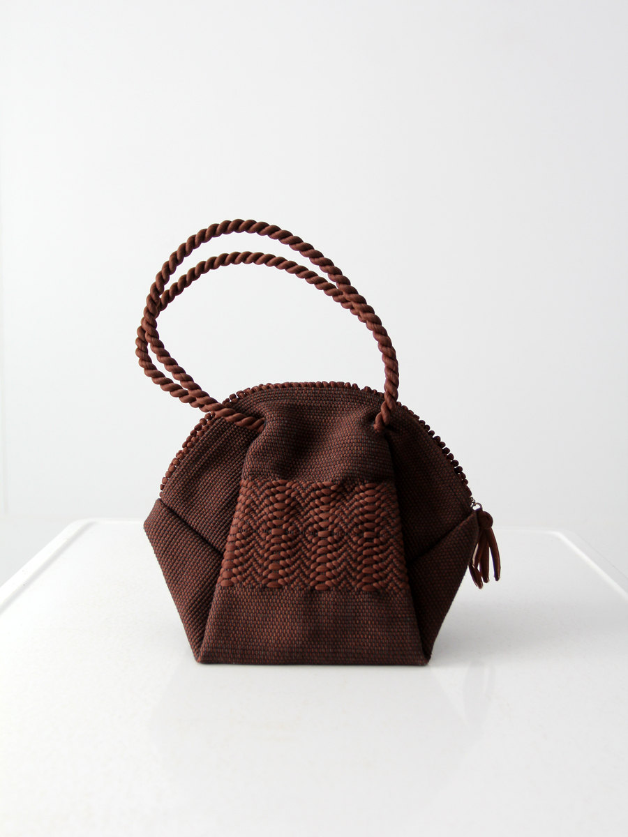 Vintage Brown 1940s Corde Handbag