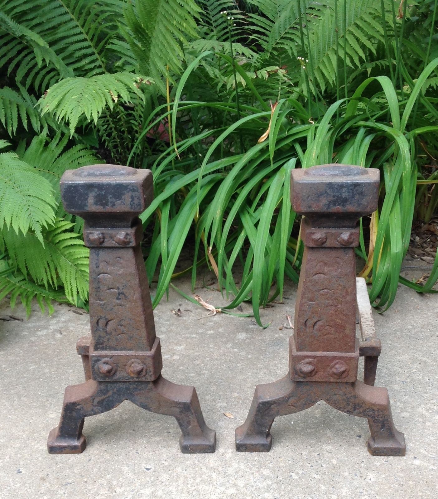 Antique Cast Iron Andirons
