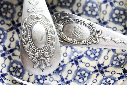 Antique Monogrammed Silver Spoons
