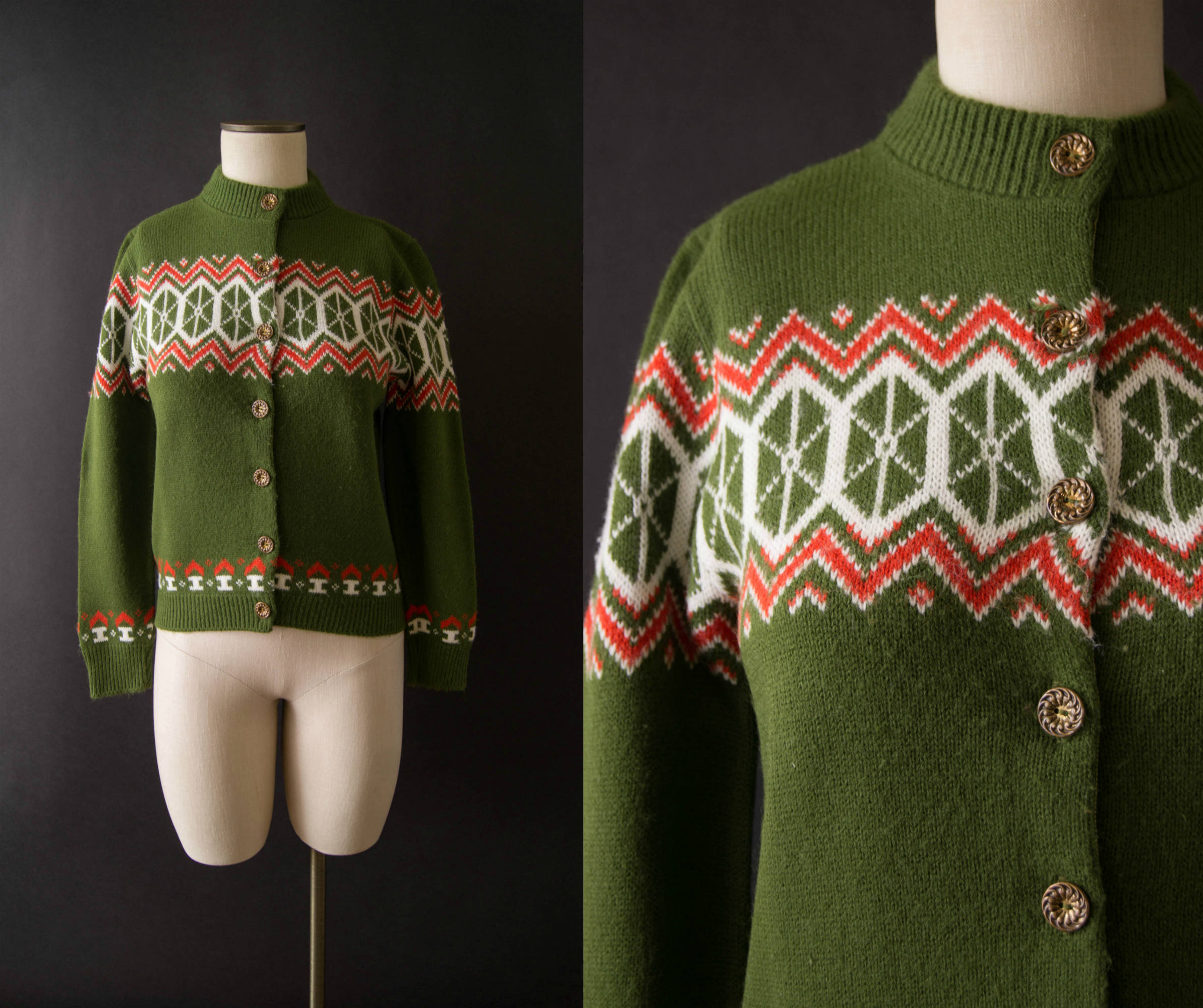 2x Vintage Patterned Wool Sweaters Classics.Life